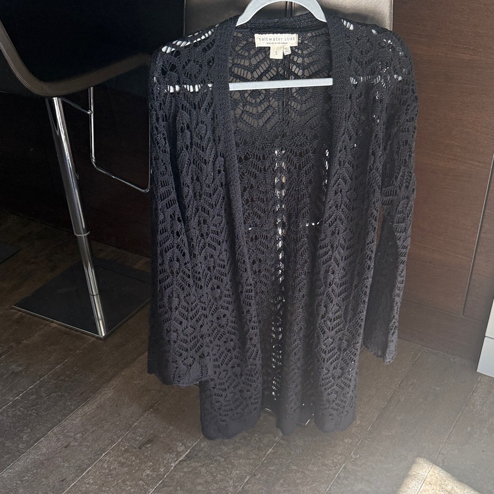 saltwater LUXE Black Textured Knit Top